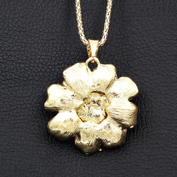 Crystal Rose Pendant Necklace by Betsey Johnson - Picture 4 of 4